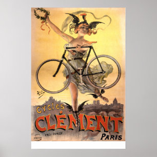 Poster Vélo Art nouveau vintage 1883