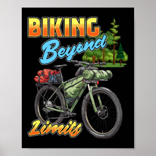 Poster Vélo au-delà des limites Vélo tout terrain Camping