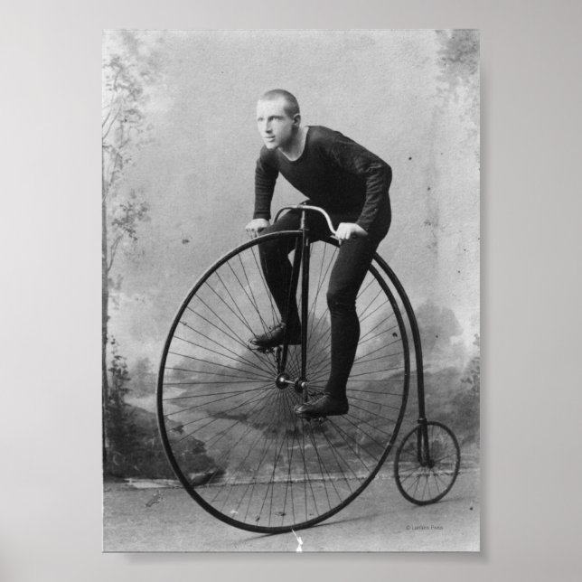 Poster Vélo avec grande roue avant (Devant)