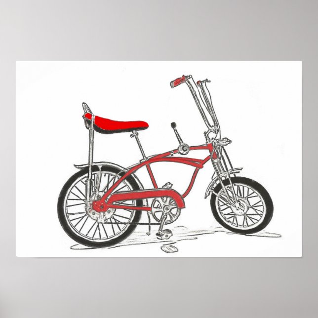 Poster Vélo classique Schwinn Stingray banana siège vélo (Devant)