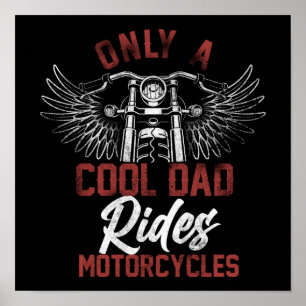 Poster Vélo Classique Seulement Un Père Cool Ride Motos