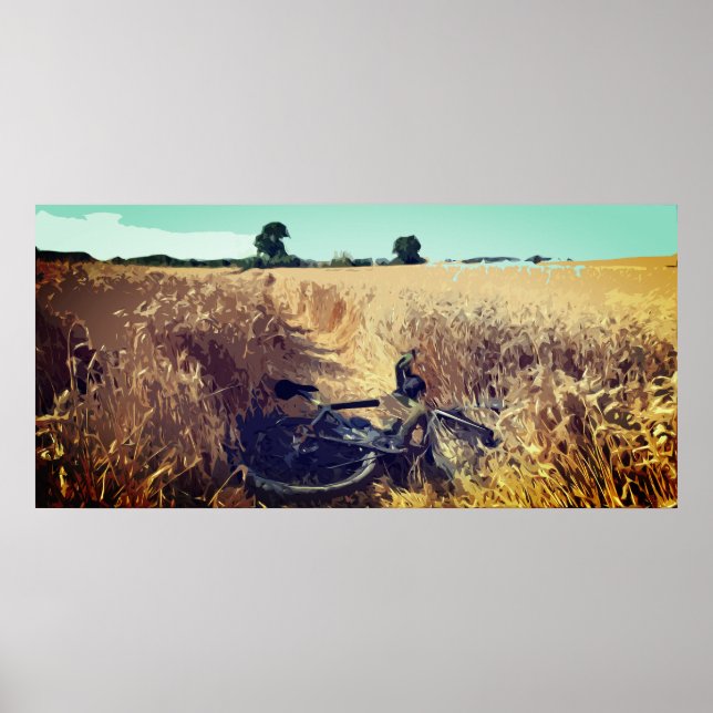 Poster Vélo de galets en pastele céréale photo de l'affic (Devant)