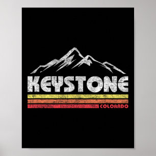 Poster Vélo de montagne rétro vintage Keystone Colorado S