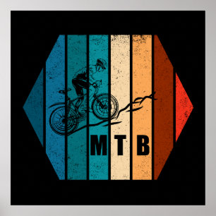 Poster Vélo de montagne Vintage Mtb Downhill