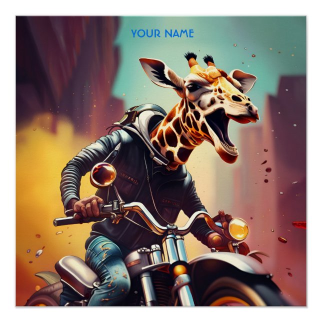 Poster Vélo d'équitation Imaginaire Giraffe (Devant)
