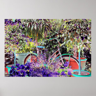 Poster Vélo en couleurs la couleur vive