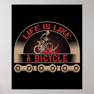 Poster Vélo - La vie est comme un vélo