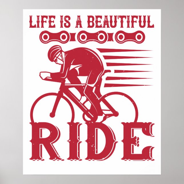 Poster Vélo - La vie est une belle promenade (Devant)