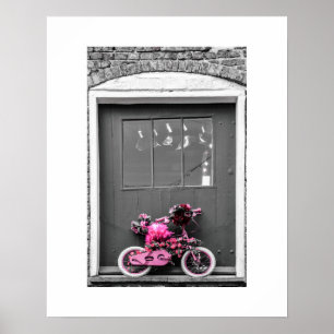 Poster Vélo pour enfants décoré rose