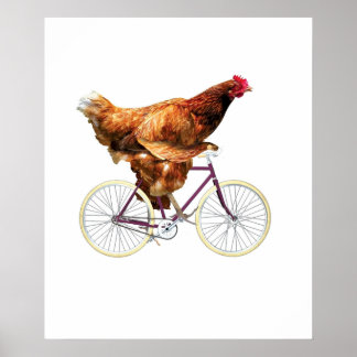 Poster Vélo Quirky Chicken équitation