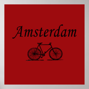 Poster Vélo rétro d'Amsterdam