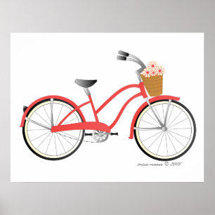 Poster Vélo rouge