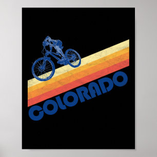 Poster Vélo tout terrain de style rétro des années 70 au