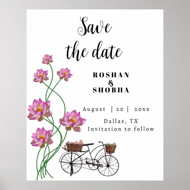 Poster Vélo vintage Avec Fleurs (Devant)