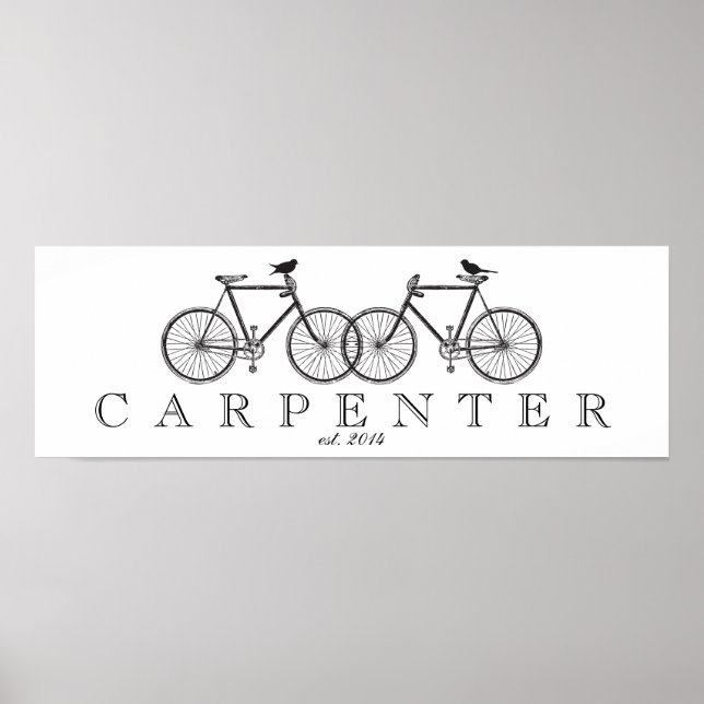 Poster Vélos avec oiseaux Famille Imprimer (Devant)