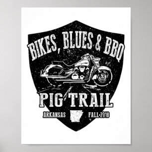 Poster Vélos officiels Pig Trail Blues Bbq Motorcycle