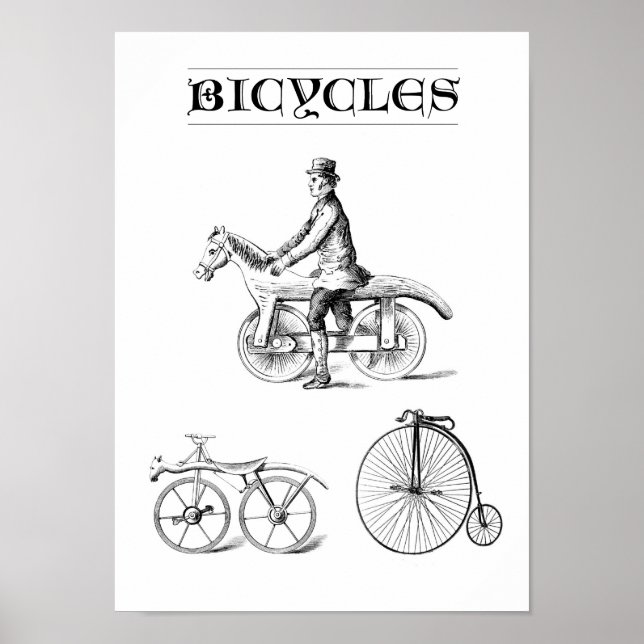 Poster Vélos vintages (Devant)