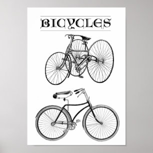 Poster Vélos vintages