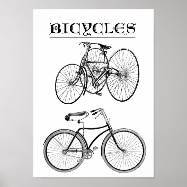 Poster Vélos vintages (Devant)