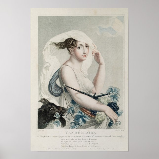 Poster Vendemiaire, premier mois du calendrier républicai (Devant)
