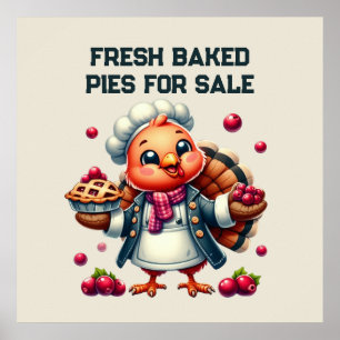 Poster Vendeurs de dinde à la vente de tarte fraîche
