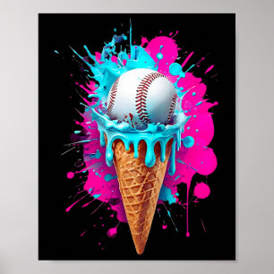 Poster Vendre Crème de glace Aquarelle - Drôle Vendre Crè