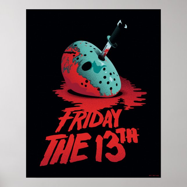 Poster Vendredi 13 | Couteau à travers Masque de hockey b (Devant)