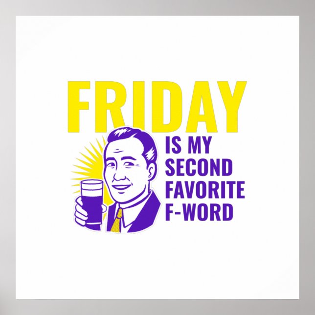 Poster Vendredi citation avec un homme (Devant)