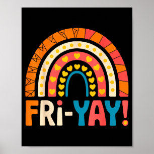 Poster Vendredi heureux Fri-yay Enseignant École Meme 