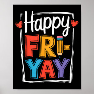 Poster Vendredi heureux Fri-yay Professeur École Mème _2 