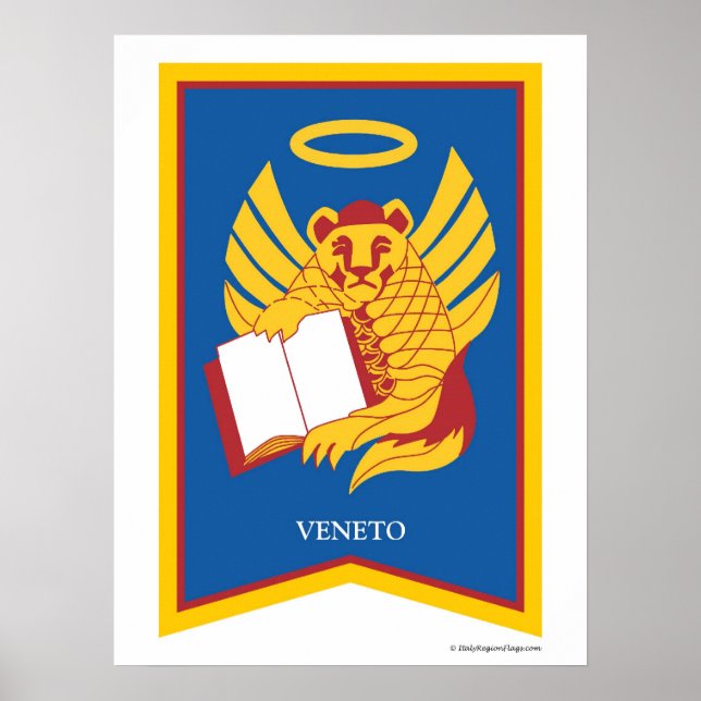Poster Vénétie Italie Crête régionale Imprimer (Devant)