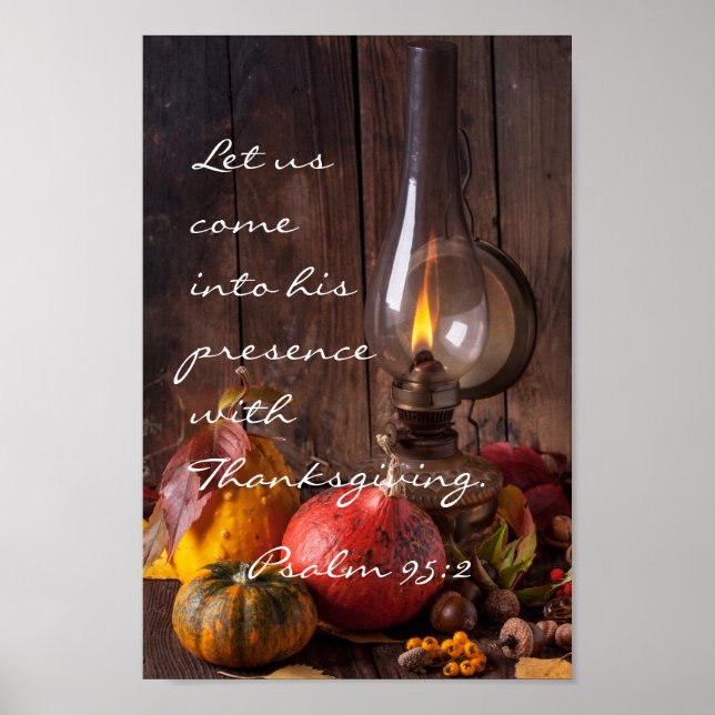 Poster Venez en sa présence avec Thanksgiving, Psaume 95 (Devant)