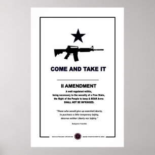 Poster Venez et prenez-le - 2e amendement
