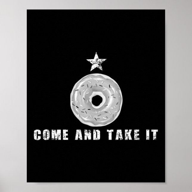 Poster Venez Et Prenez-Le Drôle Amusant Donut Doughnut Pl (Devant)