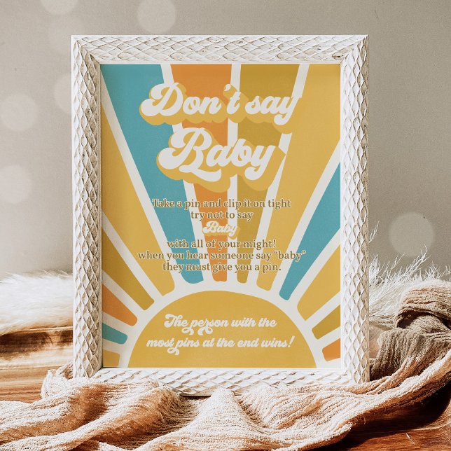 Poster Venez Le Baby shower Soleil Fils ne dites pas Bébé (Créateur téléchargé)
