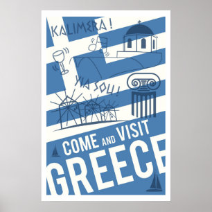 Poster Venez visiter la Grèce