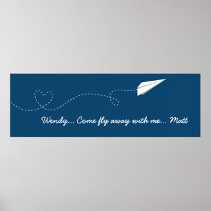 Poster Venez voler avec mon avion en papier