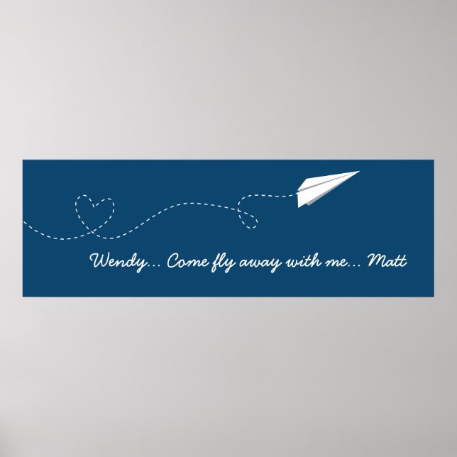 Poster Venez voler avec mon avion en papier (Devant)