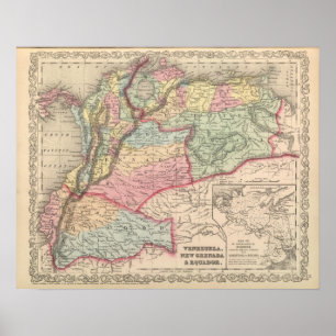 Poster Venezuela, Nouvelle Grenade et Equateur