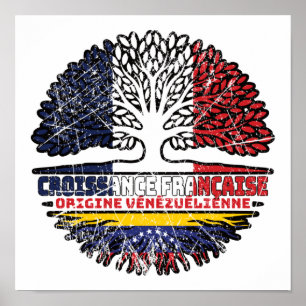 Poster Venezuela Vénézuélien Français France Arbre Racine