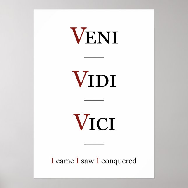 Poster Veni, Vidi, Vici (Devant)