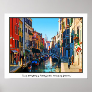 Poster Venice Alley avec Citation d'amour