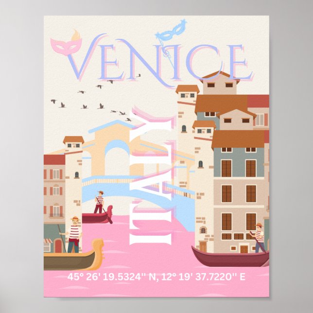 Poster Venice Travel Art, Italie, Travel Art (Devant)