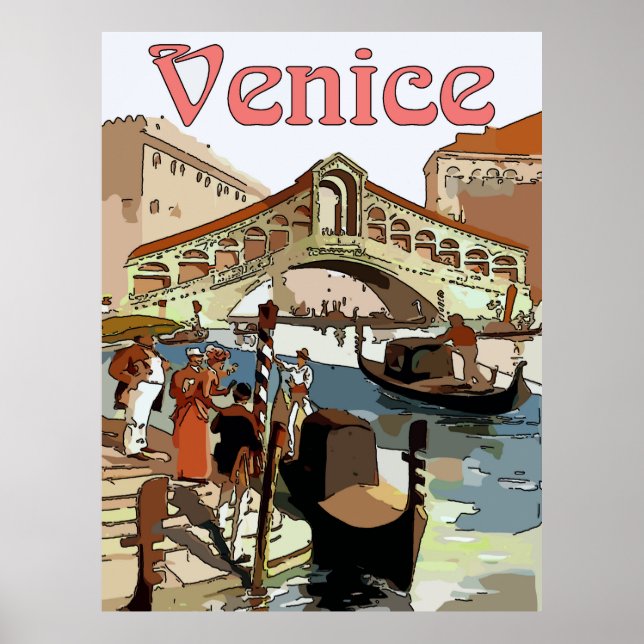 Poster Venice Travel Poster, ajouter du texte (Devant)