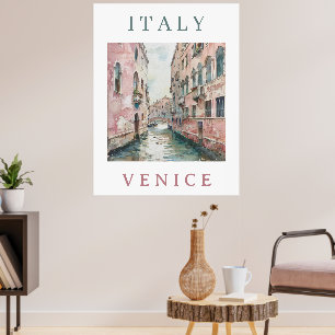 Poster Venise à l'aquarelle en Italie