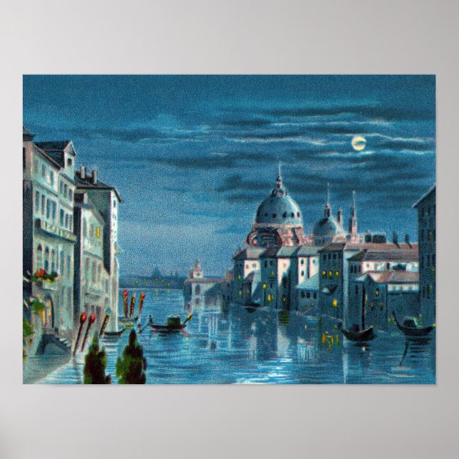 Poster Venise au clair de lune (Devant)