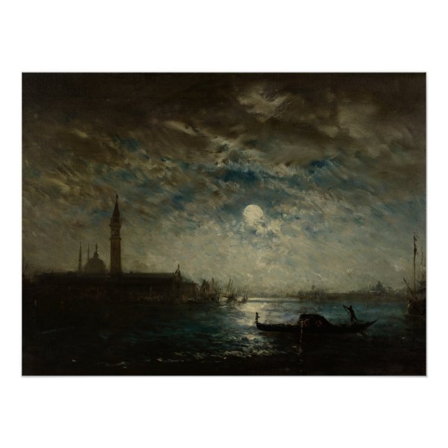 Poster Venise et le Campanile au Clair de Lune (Devant)