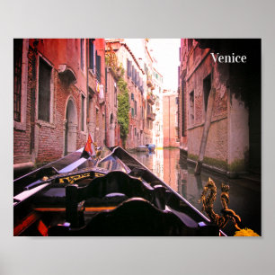 Poster Venise Gondola Ride sur Canal, Italie