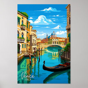 Poster Venise Italie Art vintage illustration de voyage