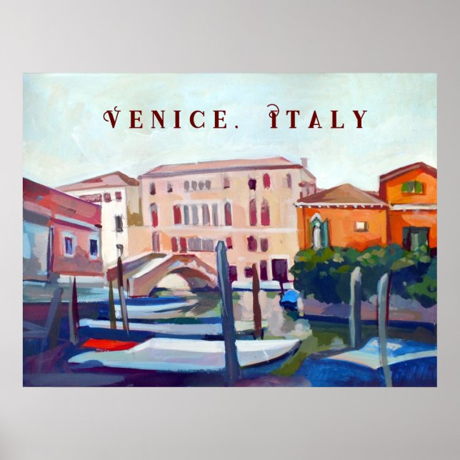 Poster Venise, Italie - Bateaux en Dorsoduro (Devant)